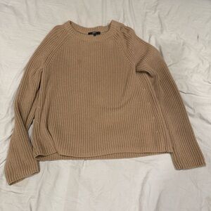 Quince Mustard Chunky Knit Sweater Size Medium Women’s 100% Organic Cotton